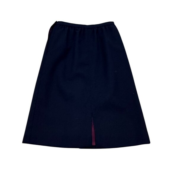 Women’s Vintage Skirt wool navy w/ purple lining 1990s - Picture 7 of 7